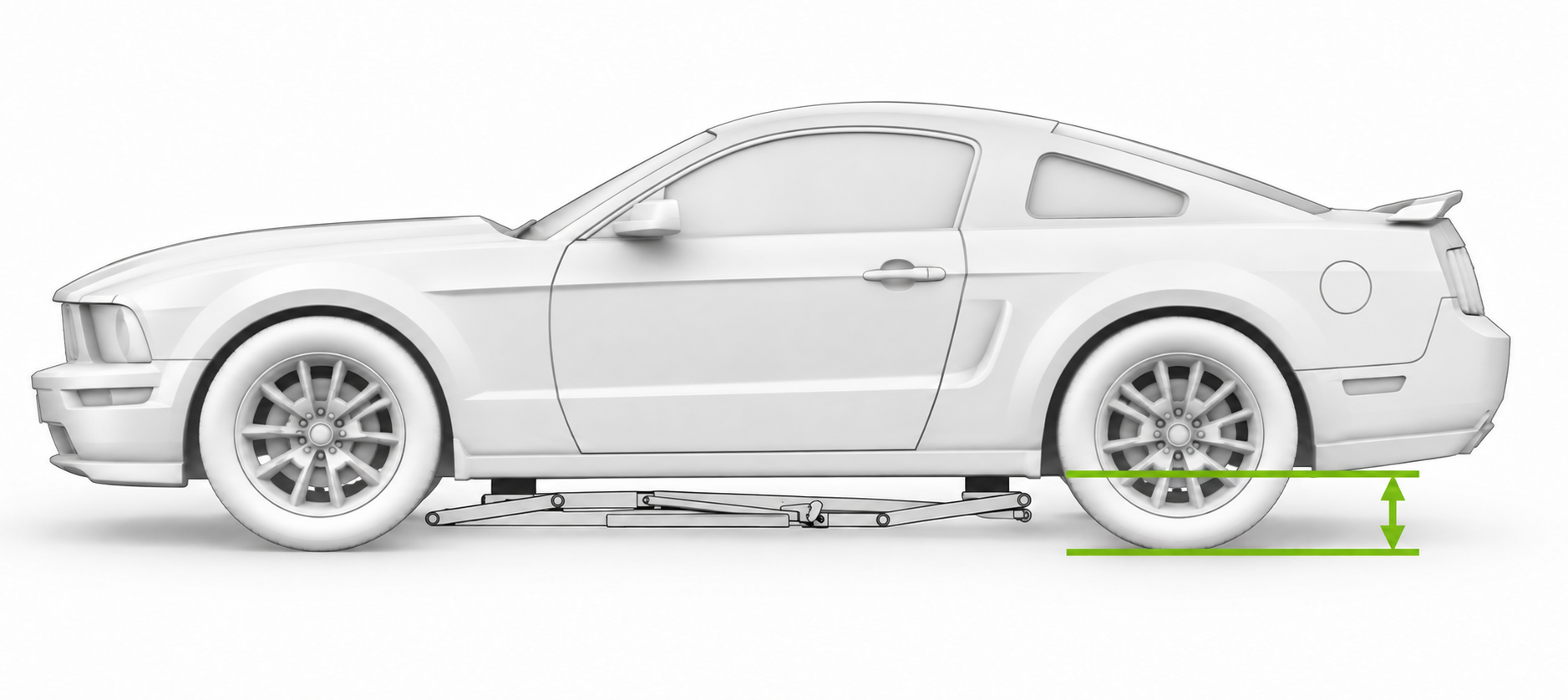 Measuring vehicle ground clearance at the lifting point