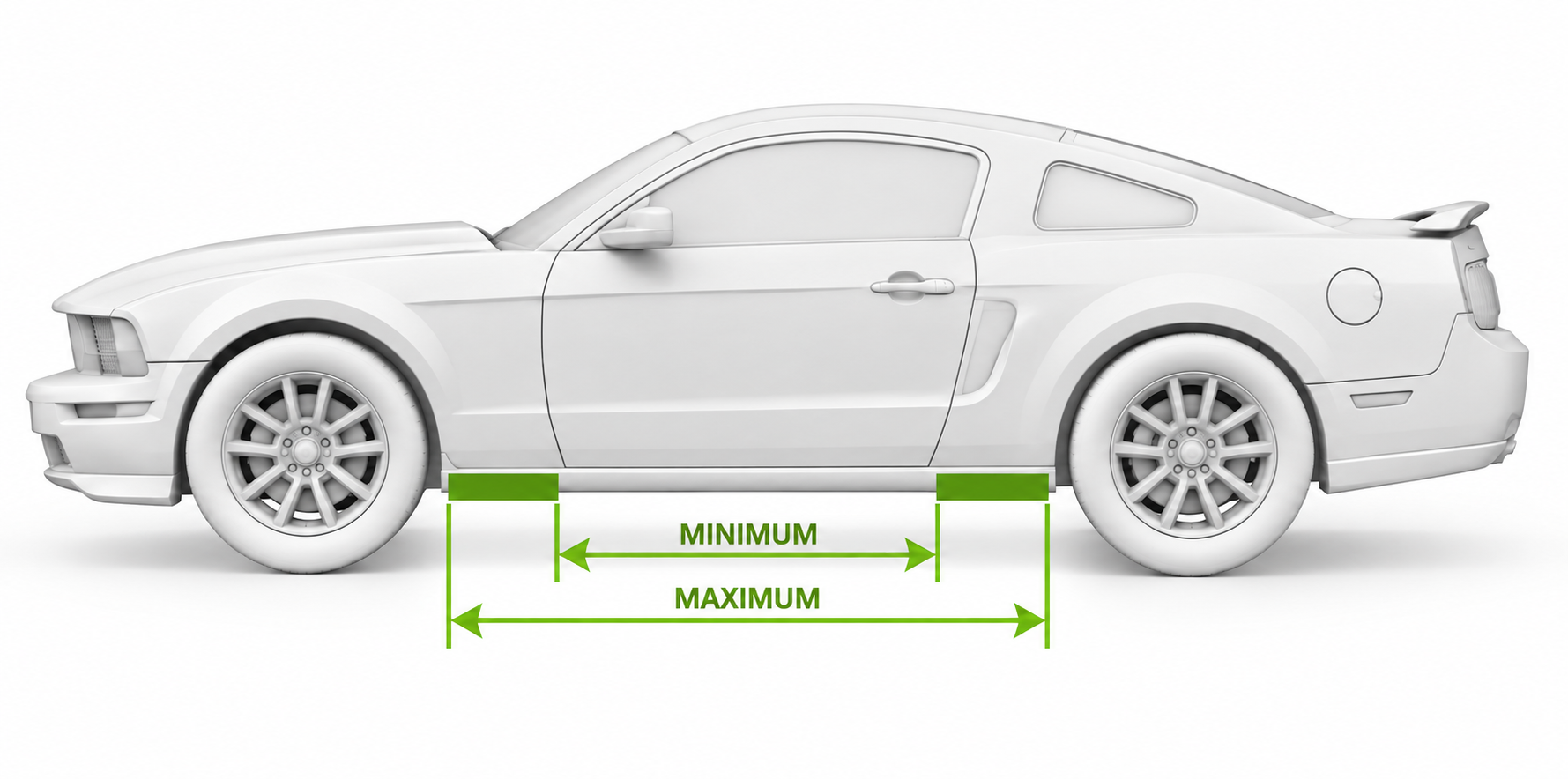 Measuring vehicle minimum and maximum lift point spread