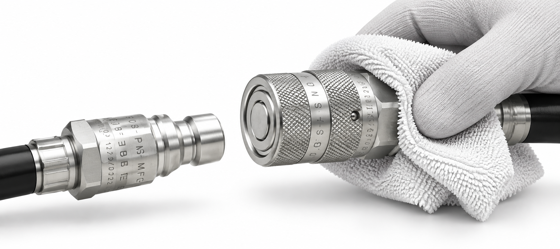 Clean QuickJack fittings on a regular basis for best operation